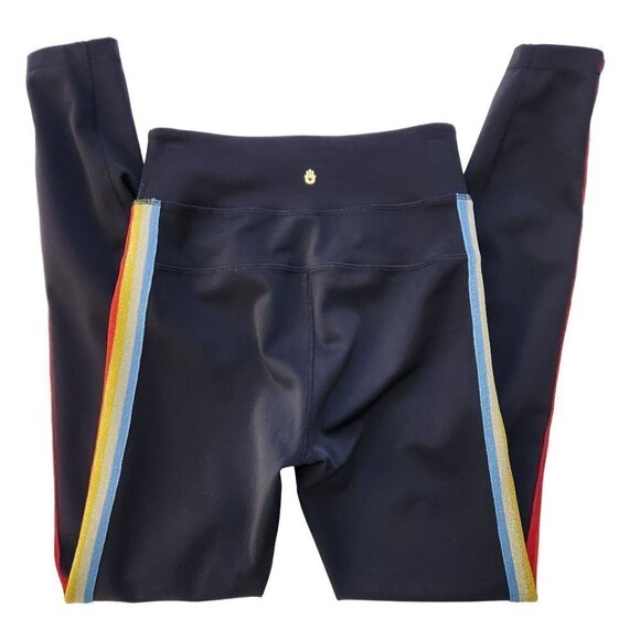 Spiritual Gangster Womens Leggings XS Rainbow Sparkle Stripe Zipper Ankle Tight‎ - Picture 4 of 9